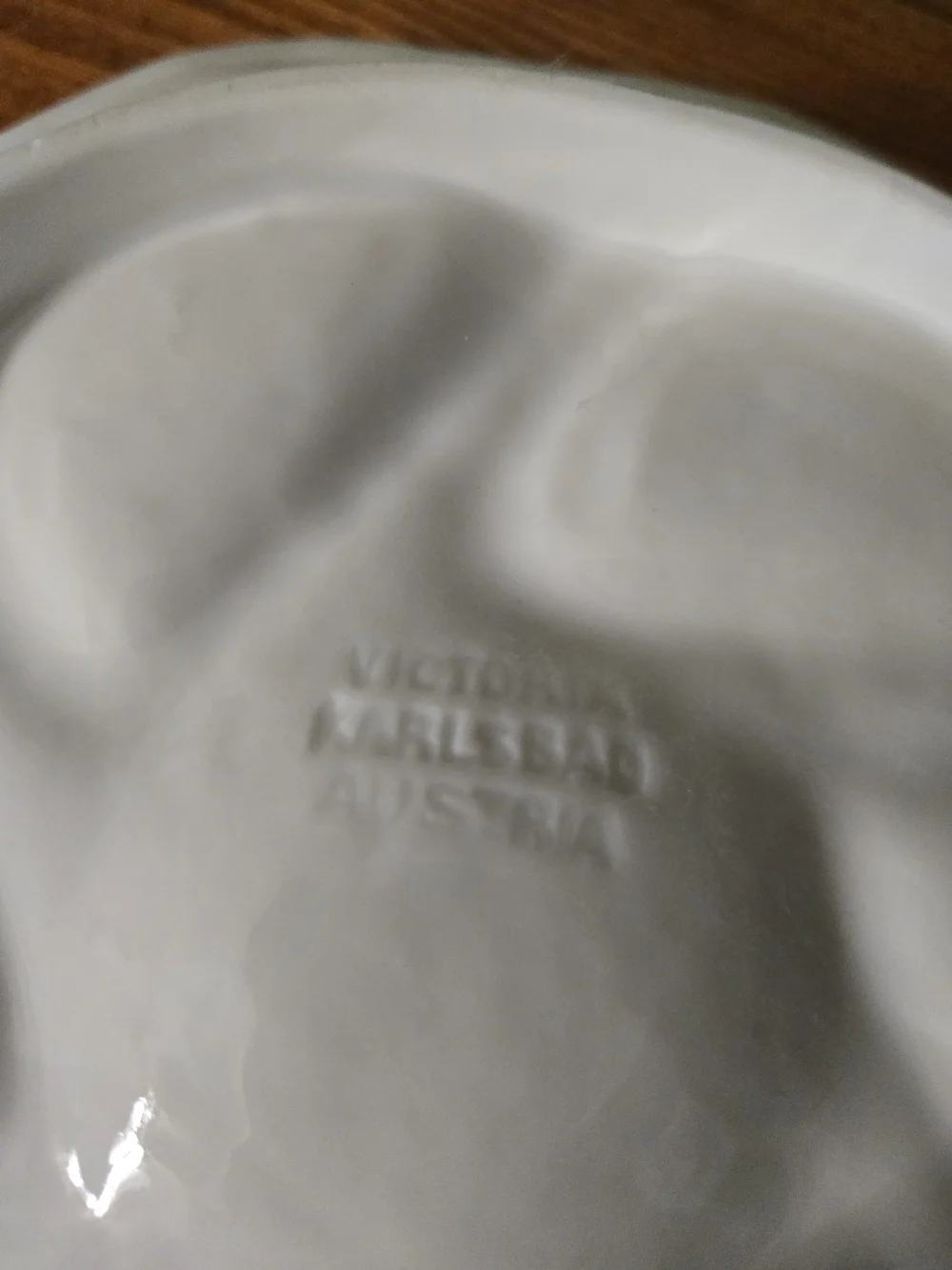 Victoria Karlsbad Austria White and Gold Porcelain Oyster Plate